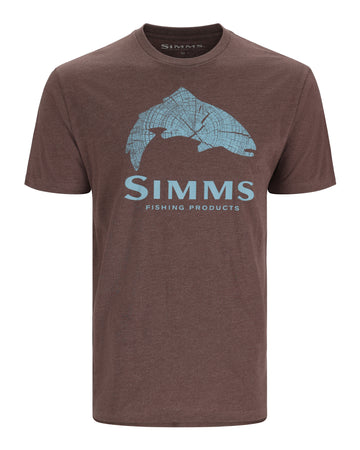 Simms Wood Trout Fill T-Shirt - Brown Heather