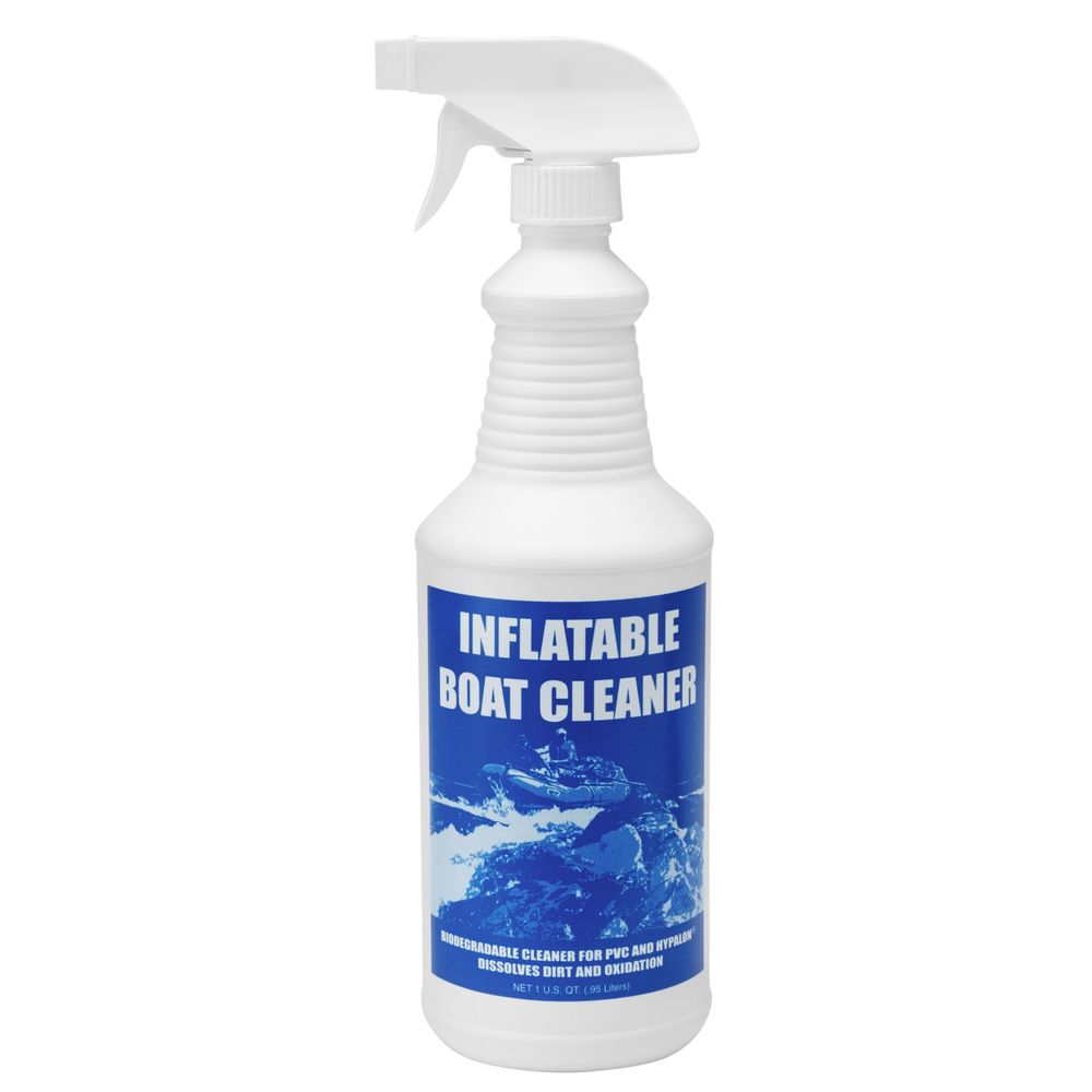 Inflatable Boat Cleaner spray bottle designed to remove dirt and stains from PVC and urethane surfaces effectively