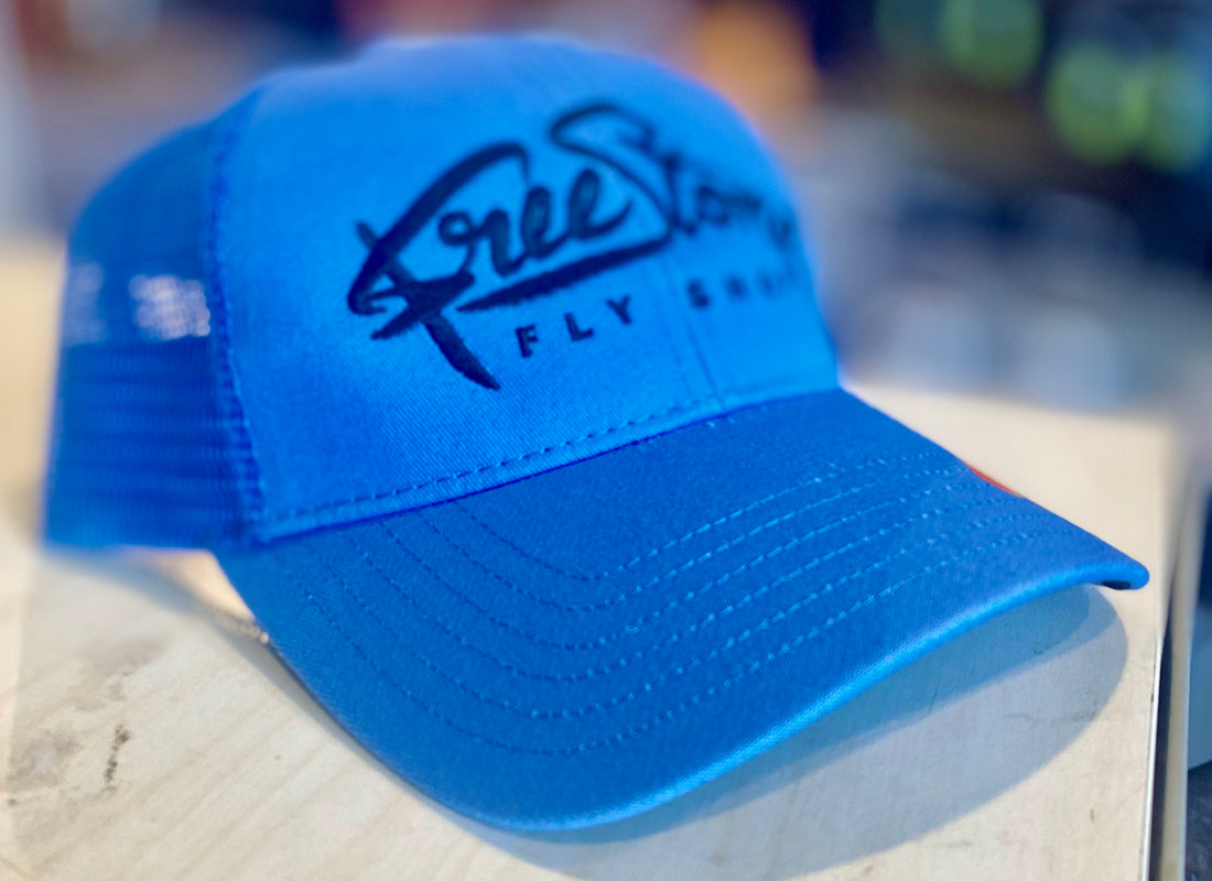 Simms Freestone Logo Trucker Hat - Pacific Blue