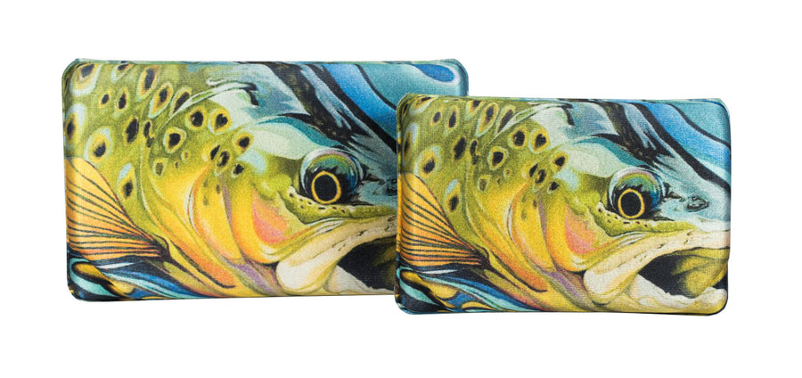 New Phase Large Lycra Covered Trout Design Fly Box Model #1533